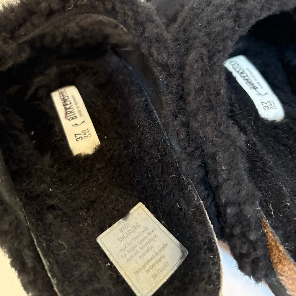 NWT Birkenstock Arizona Big Buckle Shearling Sandals Size 37